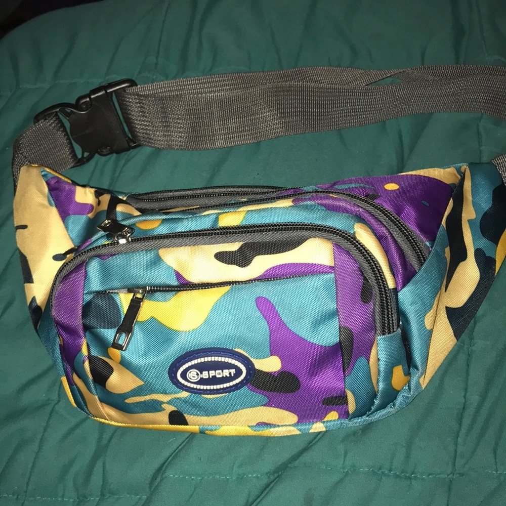 Blue camo fanny pack